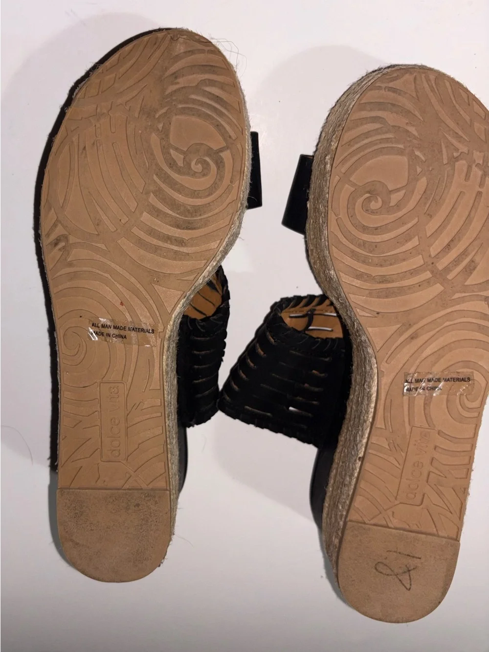 DV by Dolce Vita Women’s Black Braided Platform Wedge Sandals Size 9 Espadrille
